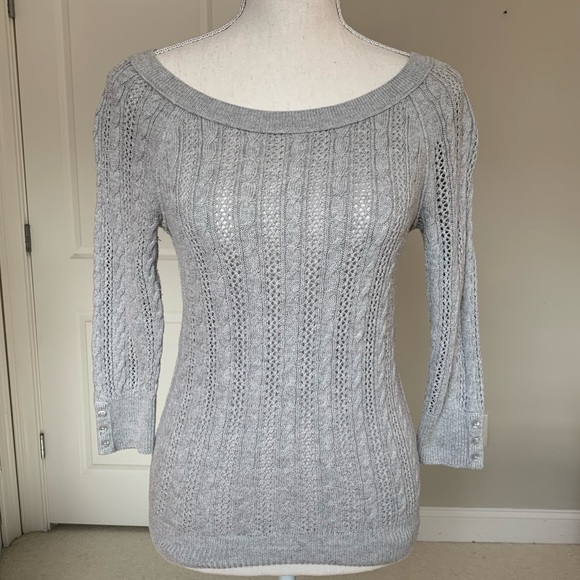 American Eagle Outfitters Sweaters - AEO Light Grey Boat Neck Sweater